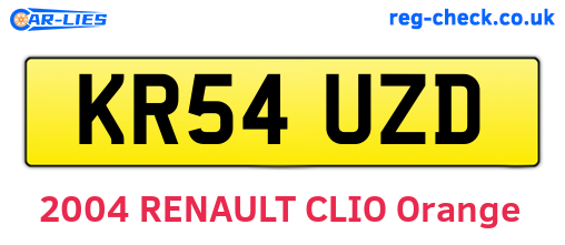 KR54UZD are the vehicle registration plates.