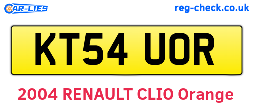 KT54UOR are the vehicle registration plates.