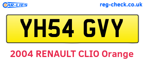 YH54GVY are the vehicle registration plates.