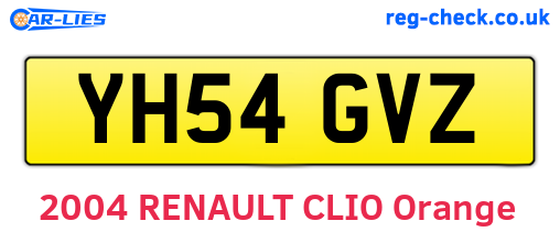 YH54GVZ are the vehicle registration plates.