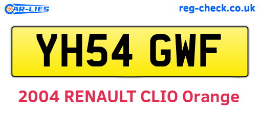 YH54GWF are the vehicle registration plates.