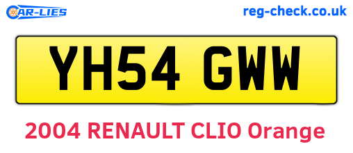YH54GWW are the vehicle registration plates.