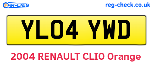 YL04YWD are the vehicle registration plates.