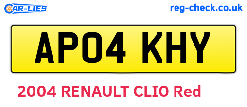 AP04KHY are the vehicle registration plates.