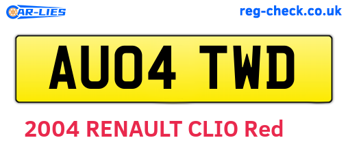 AU04TWD are the vehicle registration plates.