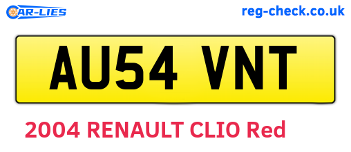 AU54VNT are the vehicle registration plates.