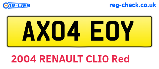 AX04EOY are the vehicle registration plates.