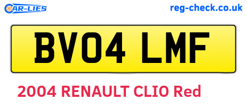 BV04LMF are the vehicle registration plates.