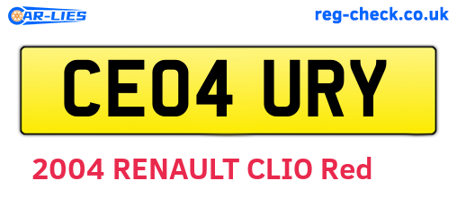CE04URY are the vehicle registration plates.