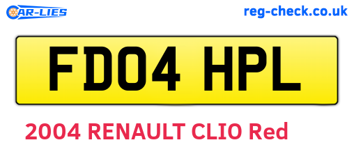 FD04HPL are the vehicle registration plates.