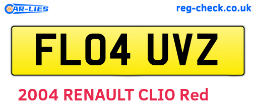 FL04UVZ are the vehicle registration plates.