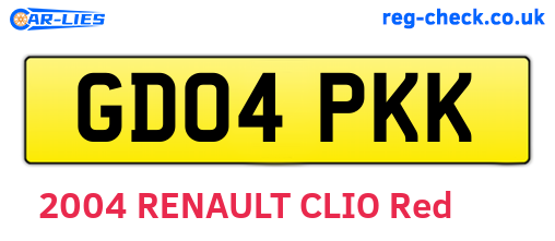 GD04PKK are the vehicle registration plates.