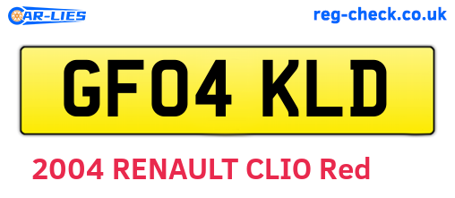 GF04KLD are the vehicle registration plates.