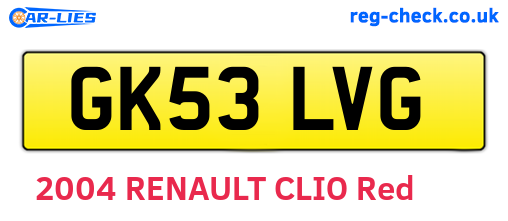 GK53LVG are the vehicle registration plates.