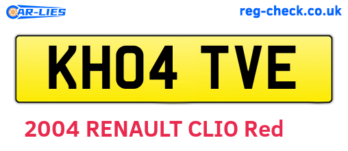 KH04TVE are the vehicle registration plates.