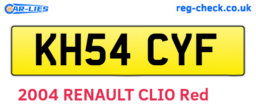 KH54CYF are the vehicle registration plates.