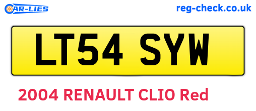 LT54SYW are the vehicle registration plates.