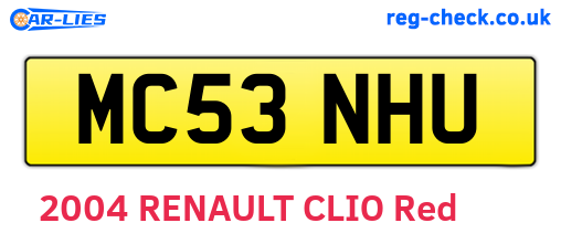 MC53NHU are the vehicle registration plates.