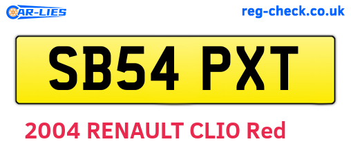 SB54PXT are the vehicle registration plates.