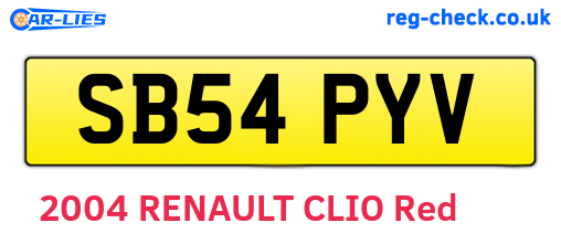 SB54PYV are the vehicle registration plates.