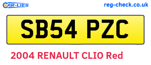 SB54PZC are the vehicle registration plates.