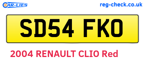 SD54FKO are the vehicle registration plates.