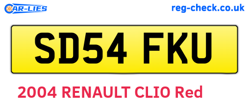 SD54FKU are the vehicle registration plates.