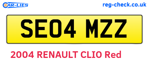 SE04MZZ are the vehicle registration plates.