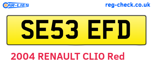 SE53EFD are the vehicle registration plates.
