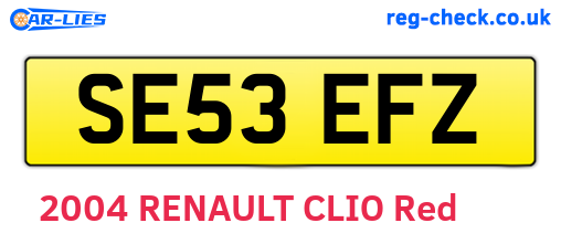 SE53EFZ are the vehicle registration plates.