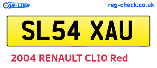 SL54XAU are the vehicle registration plates.