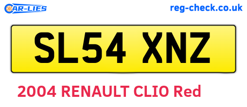 SL54XNZ are the vehicle registration plates.