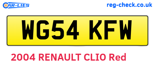 WG54KFW are the vehicle registration plates.