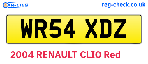 WR54XDZ are the vehicle registration plates.