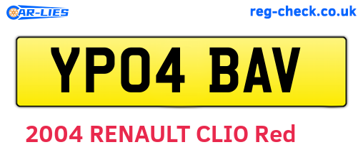 YP04BAV are the vehicle registration plates.