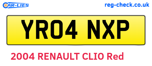 YR04NXP are the vehicle registration plates.