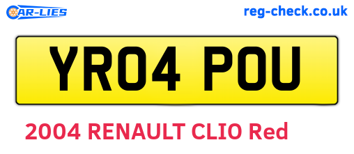 YR04POU are the vehicle registration plates.