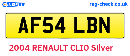 AF54LBN are the vehicle registration plates.
