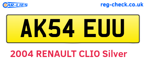 AK54EUU are the vehicle registration plates.
