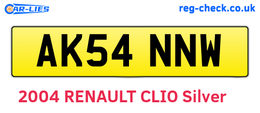 AK54NNW are the vehicle registration plates.