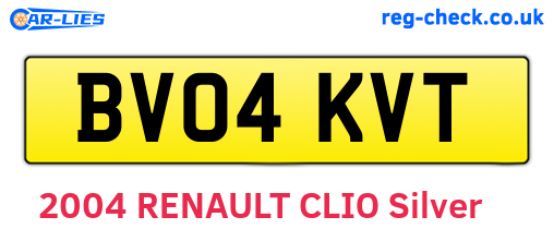 BV04KVT are the vehicle registration plates.