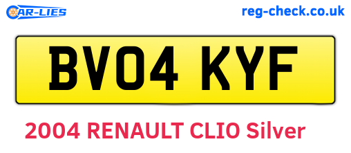 BV04KYF are the vehicle registration plates.