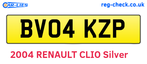 BV04KZP are the vehicle registration plates.