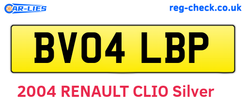 BV04LBP are the vehicle registration plates.