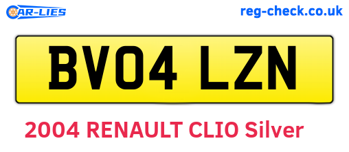 BV04LZN are the vehicle registration plates.