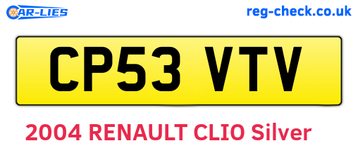 CP53VTV are the vehicle registration plates.