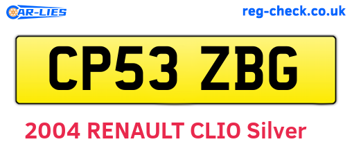 CP53ZBG are the vehicle registration plates.