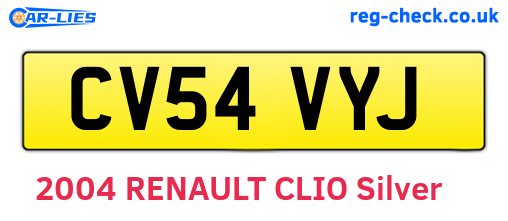 CV54VYJ are the vehicle registration plates.