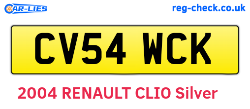 CV54WCK are the vehicle registration plates.