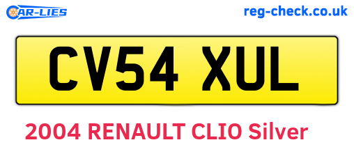 CV54XUL are the vehicle registration plates.